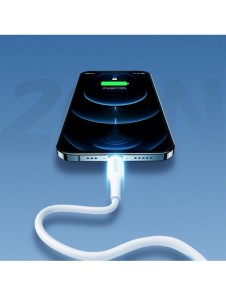 Joyroom USB Typ C - Lightning-kabel Strömförsörjning 20W 2,4A 0,25m vit (S-02524M3 Vit)