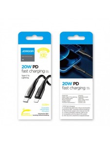 Joyroom USB Typ C - Lightning-kabel Strömförsörjning 20W 2,4A 0,25m vit (S-02524M3 Vit)