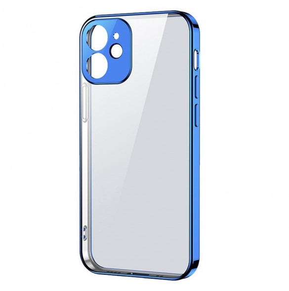 Joyroom New Beauty Series ultratunt skal med elektropläterad ram för iPhone 12 Pro Max mörkblå (JR-BP744)
