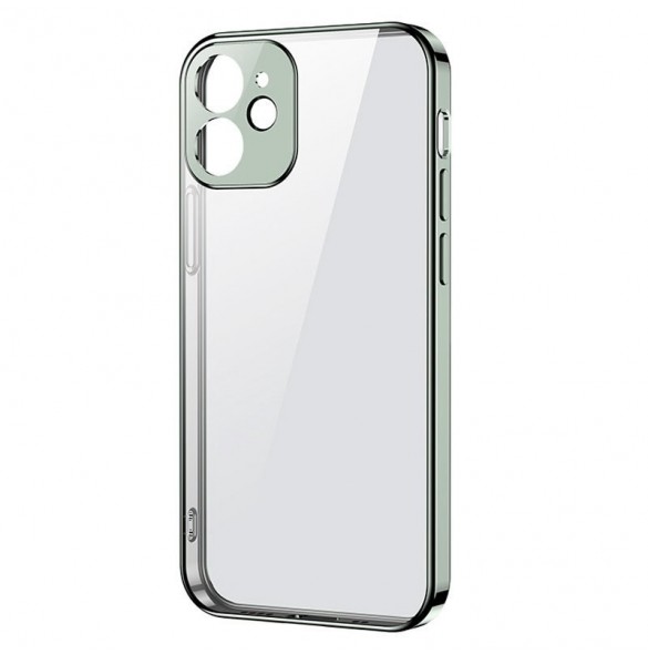 Joyroom New Beauty Series ultratunt skal med elektropläterad ram för iPhone 12 mini ljusgrön (JR-BP741)