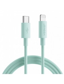 Joyroom slitstark USB Type C-kabel - Lightning för snabb laddning/dataöverföring 20W 0,25m grön (S-02524M13)