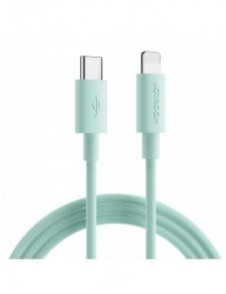 Joyroom slitstark USB Type C-kabel - Lightning för snabb laddning/dataöverföring 20W 0,25m grön (S-02524M13)
