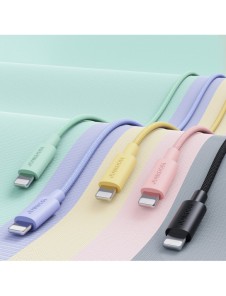 Joyroom slitstark USB Type C-kabel - Lightning för snabb laddning/dataöverföring 20W 0,25m grön (S-02524M13)
