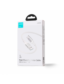 Joyroom USB-kabel - USB C 3A för snabb laddning och dataöverföring A10 Series 3 m vit (S-UC027A10)