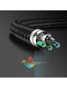 Joyroom AUX splitterkabel 3,5 mm minijack (hona) - 2x 3,5 mm minijack (hane - mikrofon och hörlurar) 0,2 m svart (SY-A05)