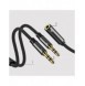 Joyroom AUX splitterkabel 3,5 mm minijack (hona) - 2x 3,5 mm minijack (hane - mikrofon och hörlurar) 0,2 m svart (SY-A05)