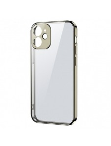 Joyroom New Beauty Series ultratunt fodral med elektropläterad ram för iPhone 12 Pro golden (JR-BP743)