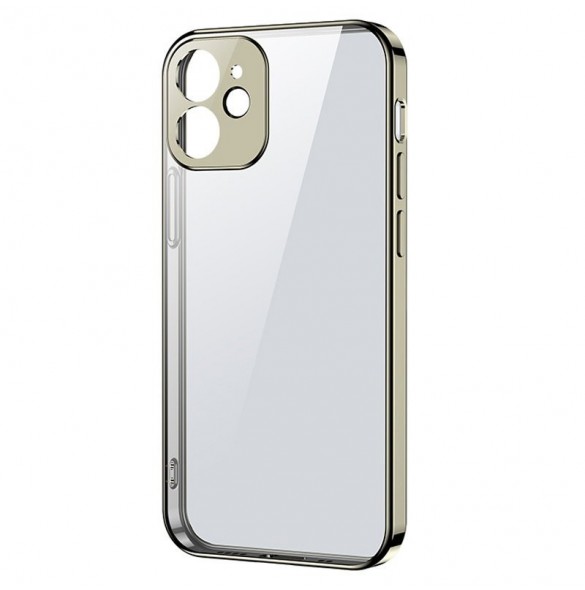 Joyroom New Beauty Series ultratunt fodral med elektropläterad ram för iPhone 12 Pro golden (JR-BP743)