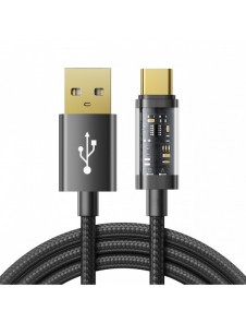 Joyroom USB-kabel - USB Typ C för laddning/dataöverföring 3A 1,2m svart (S-UC027A12)