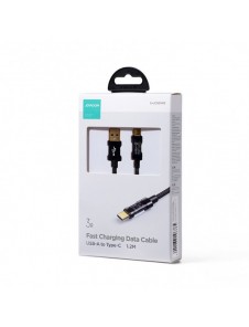 Joyroom USB-kabel - USB Typ C för laddning/dataöverföring 3A 1,2m svart (S-UC027A12)