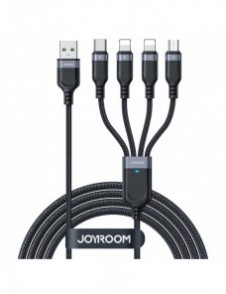 4in1 USB-kabel USB-A - USB-C / 2 x Lightning / Micro för laddning och dataöverföring 1,2m Joyroom S-1T4018A18 - svart