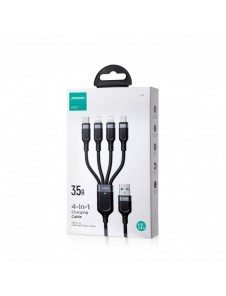 4in1 USB-kabel USB-A - USB-C / 2 x Lightning / Micro för laddning och dataöverföring 1,2m Joyroom S-1T4018A18 - svart