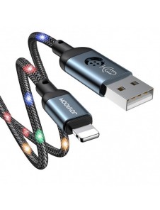 Joyroom hållbar kabel USB-kabel - Lightning med ljudkänslig LED-bakgrundsbelysning 2,4A 1,2m grå (S-1230N16)