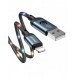 Joyroom hållbar kabel USB-kabel - Lightning med ljudkänslig LED-bakgrundsbelysning 2,4A 1,2m grå (S-1230N16)