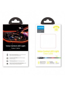 Joyroom hållbar kabel USB-kabel - Lightning med ljudkänslig LED-bakgrundsbelysning 2,4A 1,2m grå (S-1230N16)