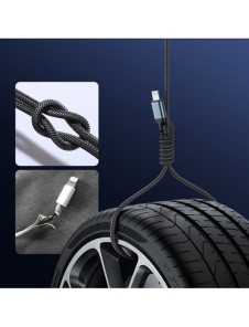 Joyroom hållbar kabel USB-kabel - Lightning med ljudkänslig LED-bakgrundsbelysning 2,4A 1,2m grå (S-1230N16)