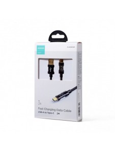 Joyroom USB-kabel - USB Typ C för laddning/dataöverföring 3A 2m svart (S-UC027A20)