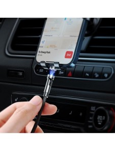 Joyroom 3in1 magnetisk kabel USB - Lightning / USB Typ C / micro USB laddningskabel 2,4A 1,2m svart (S-1224X2 LCM svart)