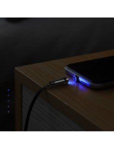 Joyroom 3in1 magnetisk kabel USB - Lightning / USB Typ C / micro USB laddningskabel 2,4A 1,2m svart (S-1224X2 LCM svart)