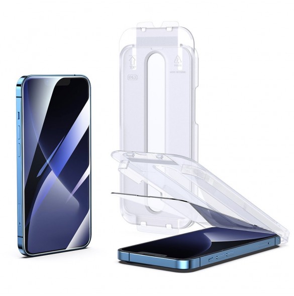 Joyroom Easy Fit helskärmshärdat glas med monteringsställ för iPhone 14 Pro Max (6,7 tum) (JR-DH12)