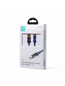 Joyroom USB-kabel - USB Typ C för laddning/dataöverföring 3A 2m blå (S-UC027A20)