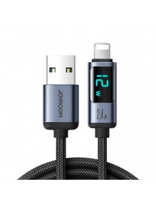 Lightning-kabel - USB A 2,4A 1,2m med LED-display Joyroom S-AL012A16 - svart