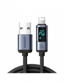 Lightning-kabel - USB A 2,4A 1,2m med LED-display Joyroom S-AL012A16 - svart
