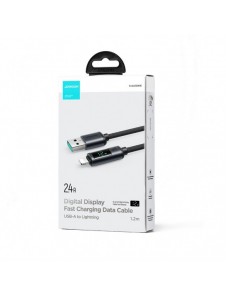Lightning-kabel - USB A 2,4A 1,2m med LED-display Joyroom S-AL012A16 - svart