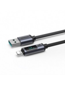 Lightning-kabel - USB A 2,4A 1,2m med LED-display Joyroom S-AL012A16 - svart