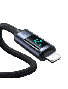 Lightning-kabel - USB A 2,4A 1,2m med LED-display Joyroom S-AL012A16 - svart