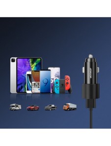 Joyroom billaddare 2 x USB med bakgrundsbelysning 24W svart (JR-CL10)
