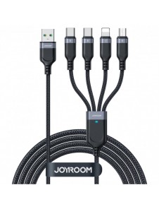 USB-kabel 4in1 USB-A - 2 x USB-C / Lightning / Micro för laddning och dataöverföring 1,2m Joyroom S-1T4018A18 - svart