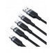 USB-kabel 4in1 USB-A - 2 x USB-C / Lightning / Micro för laddning och dataöverföring 1,2m Joyroom S-1T4018A18 - svart