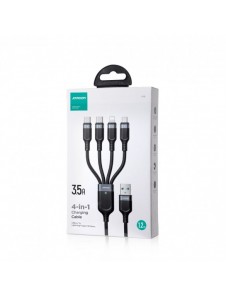 USB-kabel 4in1 USB-A - 2 x USB-C / Lightning / Micro för laddning och dataöverföring 1,2m Joyroom S-1T4018A18 - svart