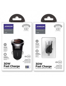 Joyroom C-A09 Mini dubbla portar QC3.0 Smart snabbladdning 2x USB 30W Snabbladdning, SCP, PD, AFC Svart