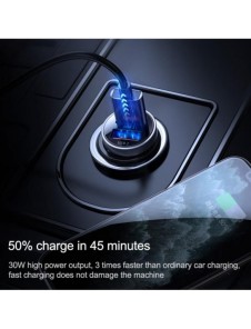 Joyroom C-A09 Mini dubbla portar QC3.0 Smart snabbladdning 2x USB 30W Snabbladdning, SCP, PD, AFC Svart
