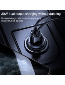 Joyroom C-A09 Mini dubbla portar QC3.0 Smart snabbladdning 2x USB 30W Snabbladdning, SCP, PD, AFC Svart