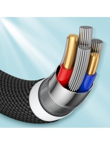 Joyroom Slitstark USB Typ C-kabel - Blixtsnabb laddning/dataöverföring 20W 2m Svart (S-2024M13)