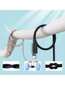 Joyroom Slitstark USB Typ C-kabel - Blixtsnabb laddning/dataöverföring 20W 2m Svart (S-2024M13)