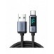 USB C - USB A-kabel 66W 1,2m med LED-display Joyroom S-AC066A16 - svart