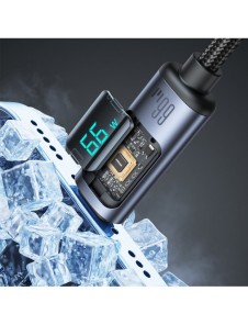 USB C - USB A-kabel 66W 1,2m med LED-display Joyroom S-AC066A16 - svart