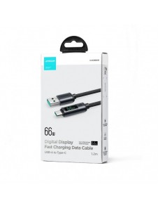USB C - USB A-kabel 66W 1,2m med LED-display Joyroom S-AC066A16 - svart