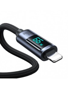 USB C - USB A-kabel 66W 1,2m med LED-display Joyroom S-AC066A16 - svart