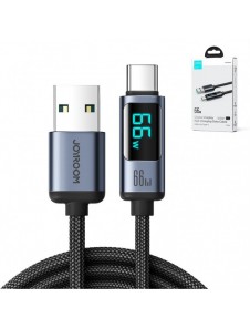 USB C - USB A-kabel 66W 1,2m med LED-display Joyroom S-AC066A16 - svart
