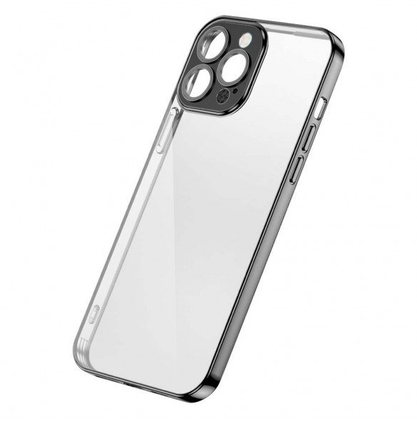 Joyroom Chery Mirror Case Skal för iPhone 13 Pro med metallram svart (JR-BP908 svart)