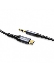 Joyroom AUX stereoljudkabel 3,5 mm minijack - USB Type C för surfplatta 1 m svart (SY-A03)