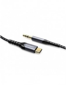 Joyroom AUX stereoljudkabel 3,5 mm minijack - USB Type C för surfplatta 1 m svart (SY-A03)