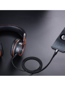 Joyroom AUX stereoljudkabel 3,5 mm minijack - USB Type C för surfplatta 1 m svart (SY-A03)