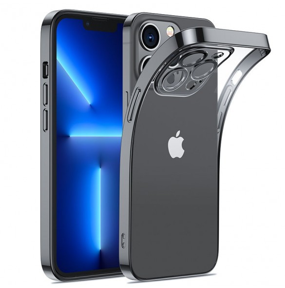 Joyroom 14Q Fodral fodral för iPhone 14 Plus fodral med metallram svart (JR-14Q3-svart)