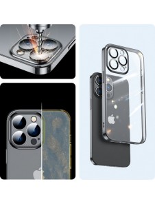 Joyroom 14Q Fodral fodral för iPhone 14 Plus fodral med metallram svart (JR-14Q3-svart)